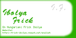 ibolya frick business card